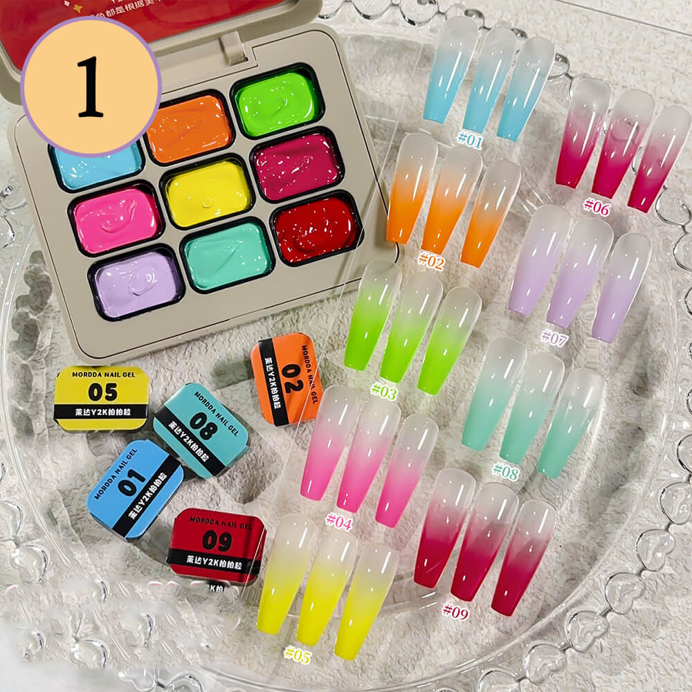 -Color Ombre Nail Gel Polish No Wipe Painting Gel for Nail Art