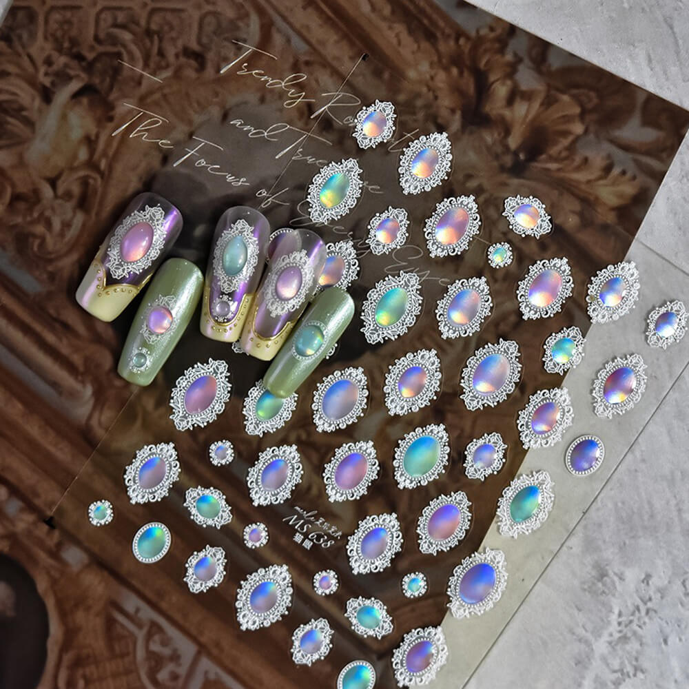 Retro Cat Eye Aurora Nail Art Stickers