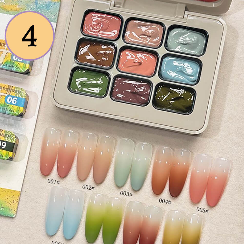 -Color Ombre Nail Gel Polish No Wipe Painting Gel for Nail Art