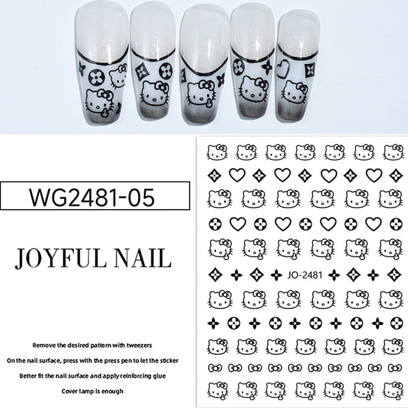 3D Cute Kitty Nail Art Stickers Nail DIY Decals