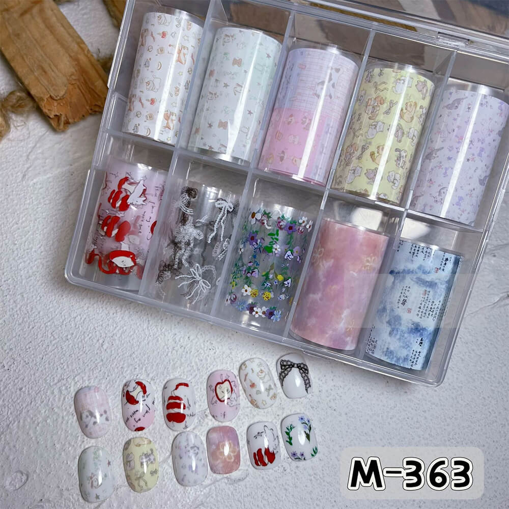 Cute Cartoon Floral Nail Foil Nail Transfer Stickers