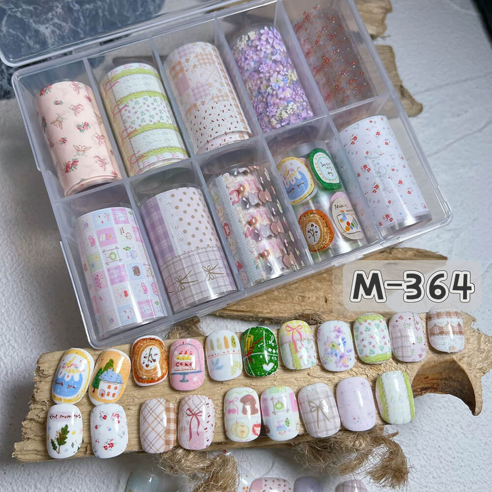 Cute Cartoon Floral Nail Foil Nail Transfer Stickers