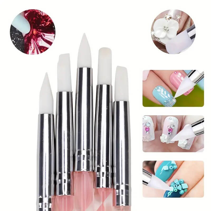5Pcs Dual-ended Nail Art Sculpture Pen Dotting Tools