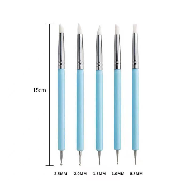 5Pcs Dual-ended Nail Art Sculpture Pen Dotting Tools