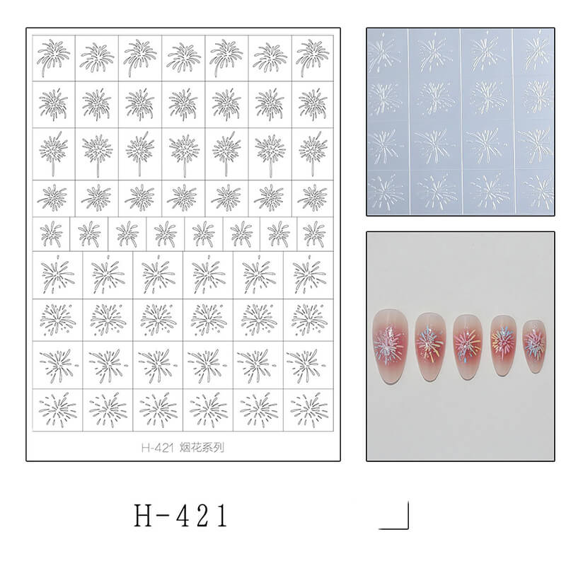 Upgraded ultra-thin transparent Christmas nail stickers with snowflake