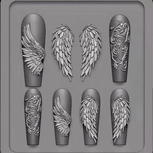 Wings Nail Silicone Mold | 3D Angel Nail Design