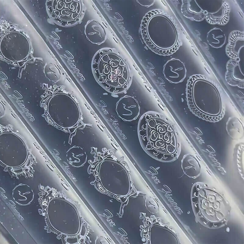 Silicone Nail Art Mold Set for Gemstone Designs – 2-Pack with Frame Mold & Gem Mold