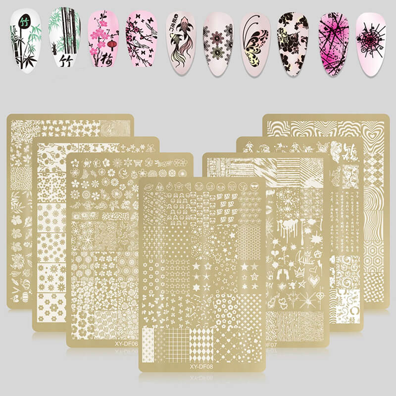 Flower Liner Geometry Bowknot Nail Stamping Plate