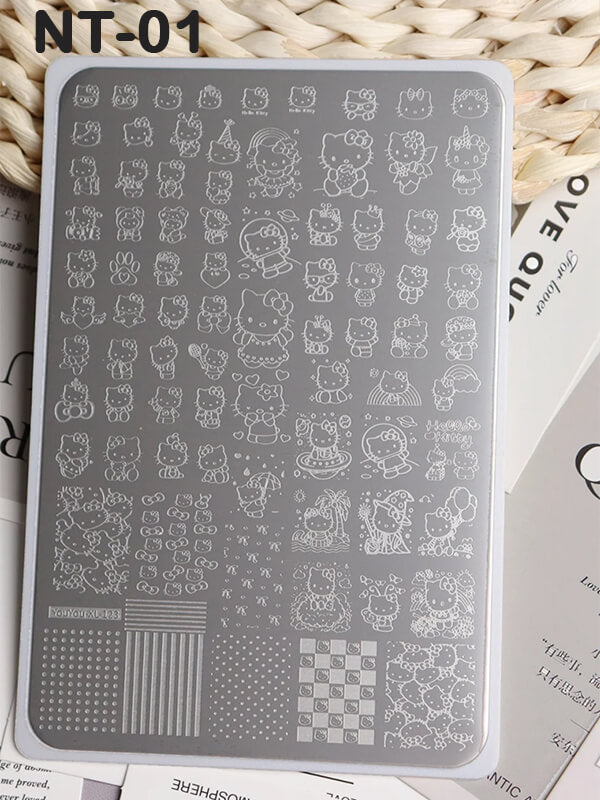 Nail Art Stamping Plate | Cartoon, Plaid, Heart & Star