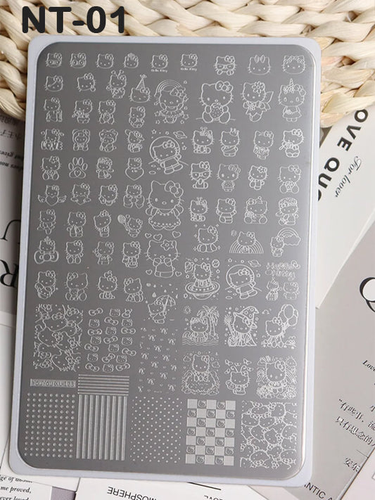 Nail Art Stamping Plate | Cartoon, Plaid, Heart & Star