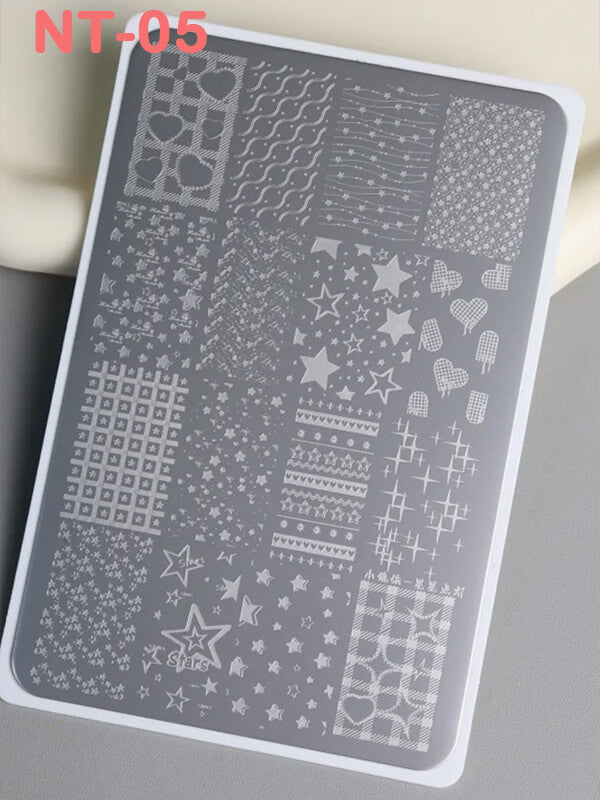 Nail Art Stamping Plate | Cartoon, Plaid, Heart & Star