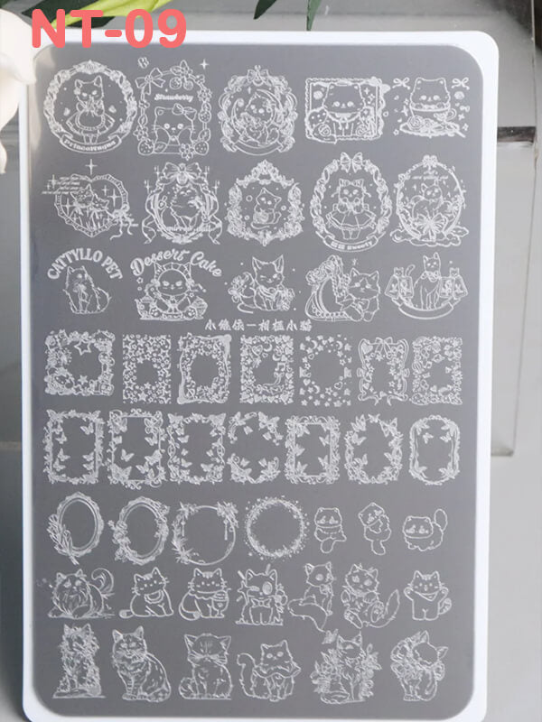 Nail Art Stamping Plate | Cartoon, Plaid, Heart & Star