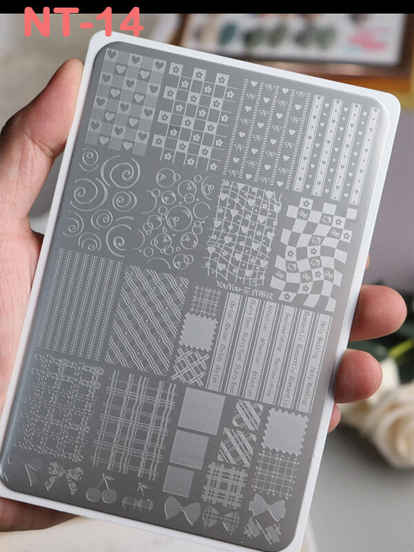 Nail Art Stamping Plate | Cartoon, Plaid, Heart & Star