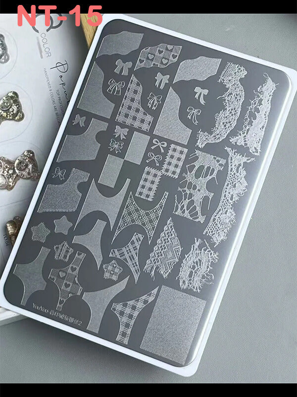 Nail Art Stamping Plate | Cartoon, Plaid, Heart & Star