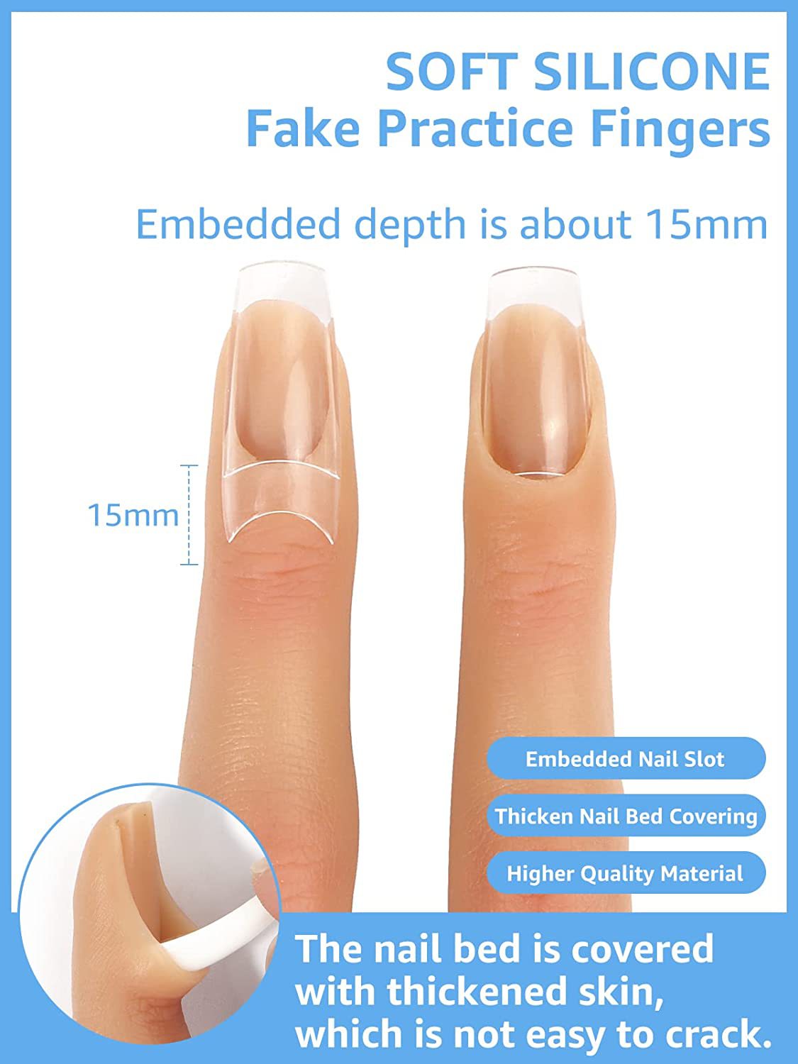Soft Silicone Practice Finger Flexible Nail Art Traning Tool