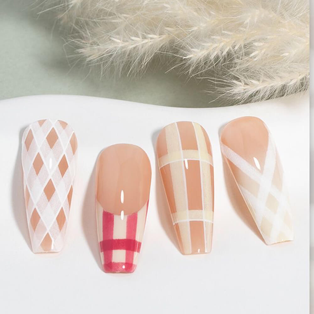 Plaid Nail Pen | Professional Checkered Nail Tool
