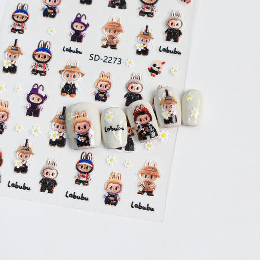 Labubu Nail Stickers | Cute Cartoon DIY Nail Decals