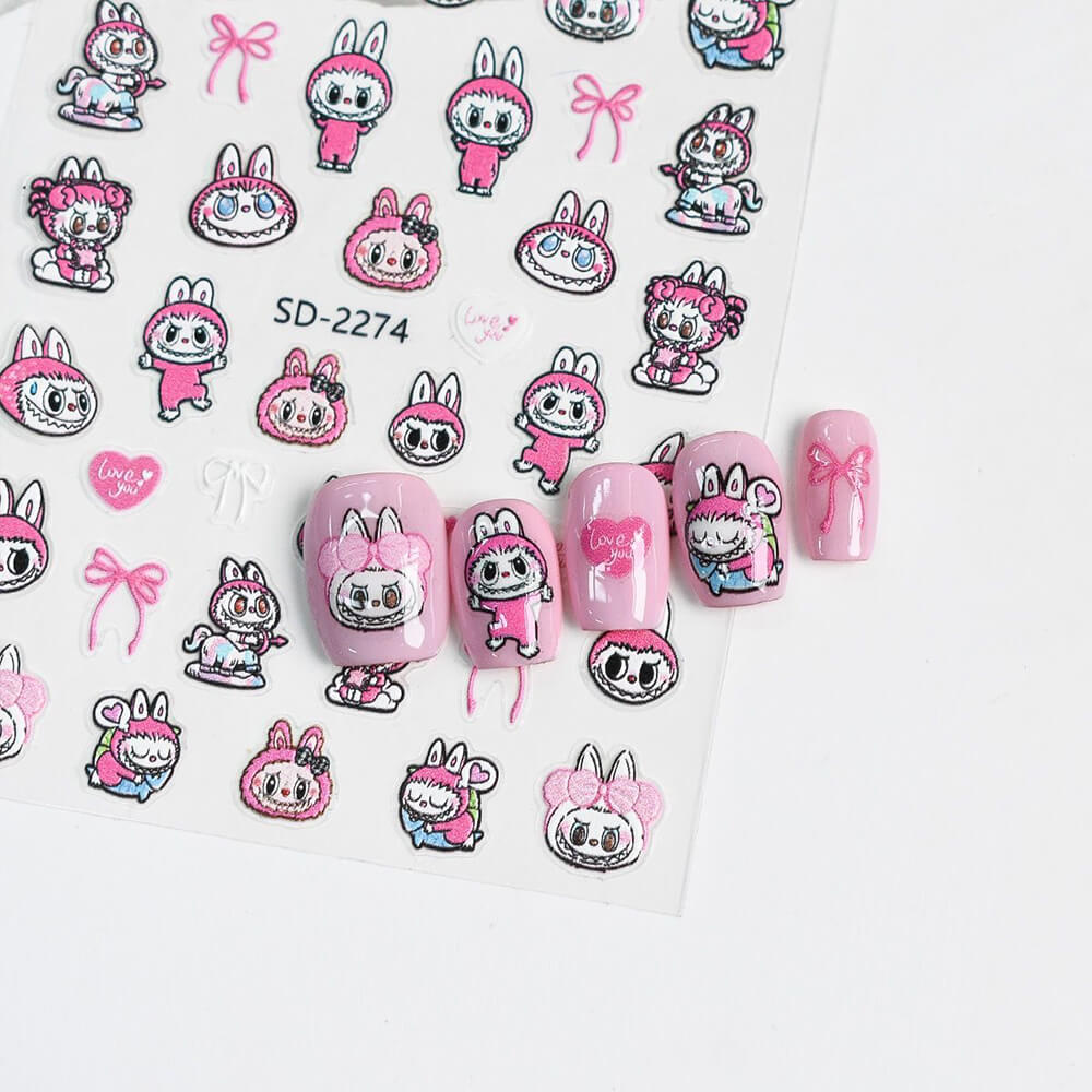 Labubu Nail Stickers | Cute Cartoon DIY Nail Decals