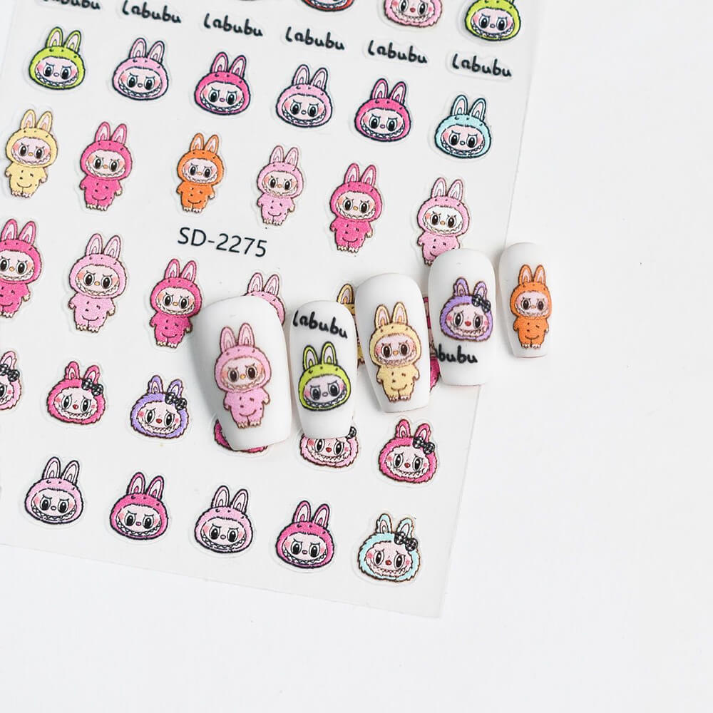 Labubu Nail Stickers | Cute Cartoon DIY Nail Decals