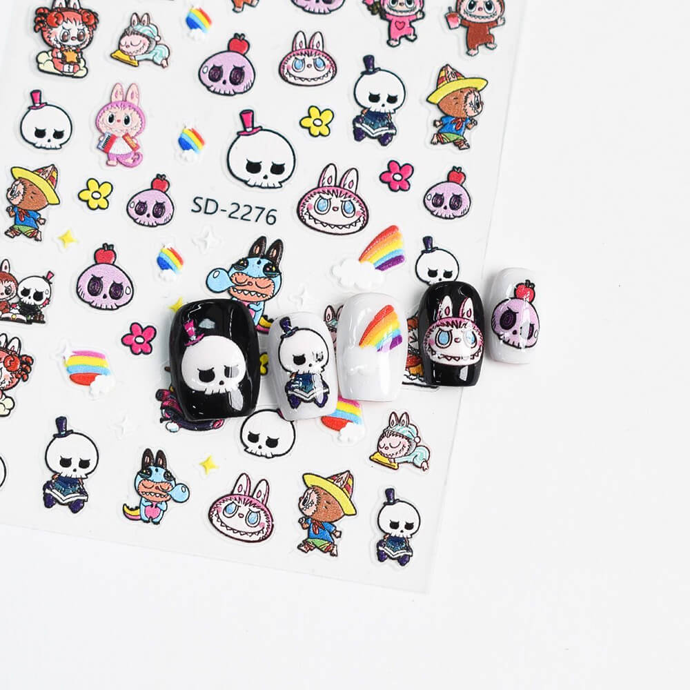 Labubu Nail Stickers | Cute Cartoon DIY Nail Decals
