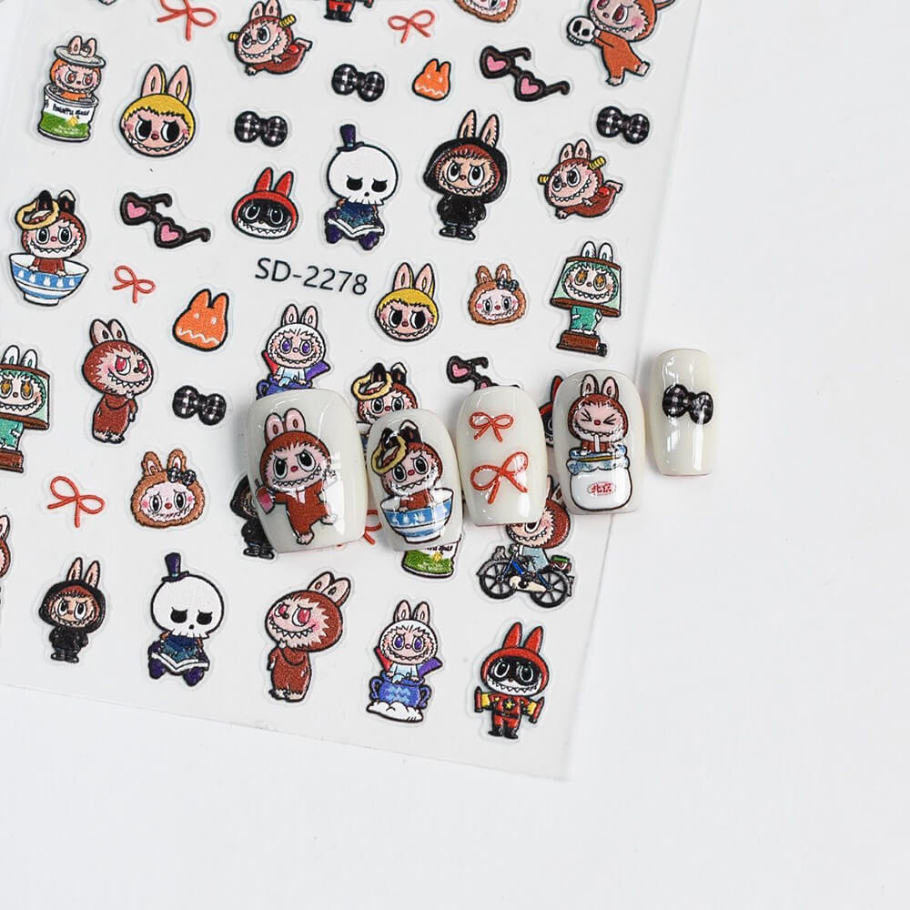 Labubu Nail Stickers | Cute Cartoon DIY Nail Decals