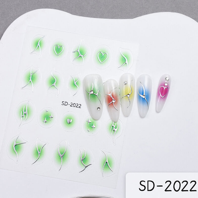 Aura Flame Nail Art Sitckers Gradient Nail Decals