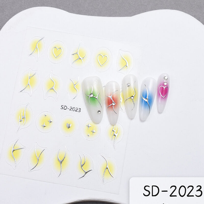 Aura Flame Nail Art Sitckers Gradient Nail Decals