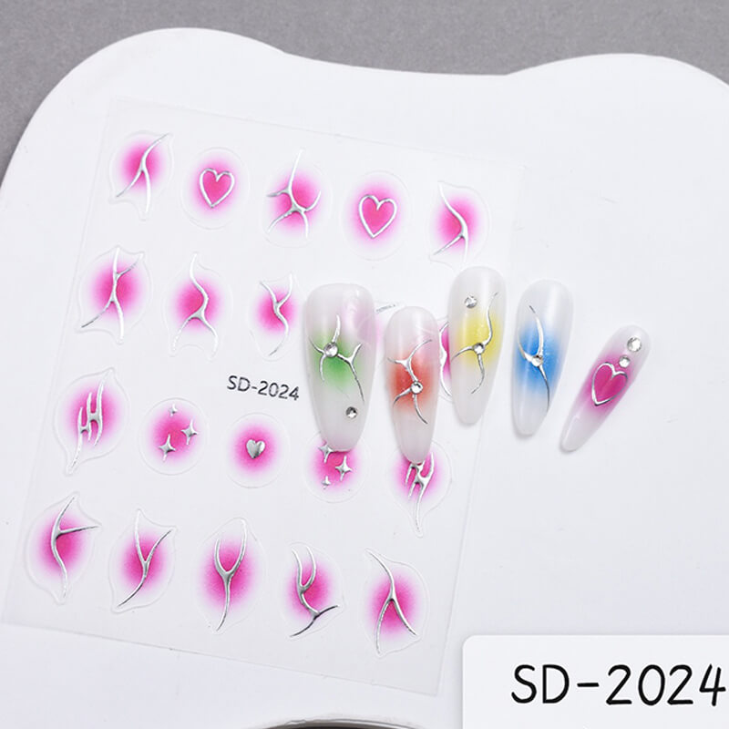 Aura Flame Nail Art Sitckers Gradient Nail Decals