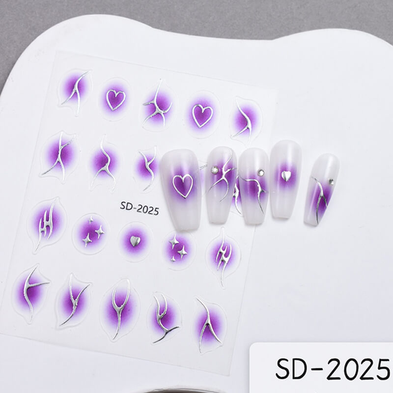 Aura Flame Nail Art Sitckers Gradient Nail Decals