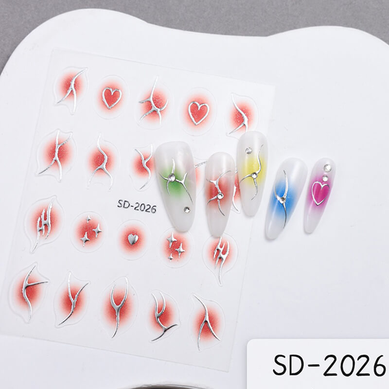 Aura Flame Nail Art Sitckers Gradient Nail Decals