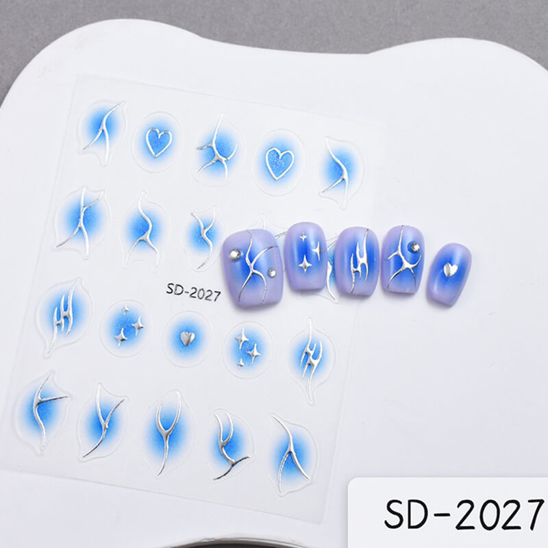 Aura Flame Nail Art Sitckers Gradient Nail Decals