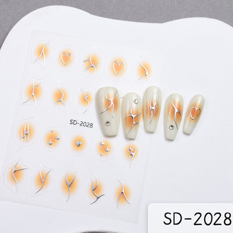 Aura Flame Nail Art Sitckers Gradient Nail Decals