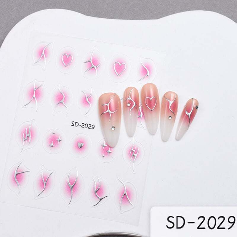 Aura Flame Nail Art Sitckers Gradient Nail Decals