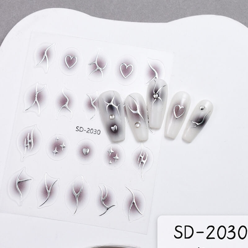 Aura Flame Nail Art Sitckers Gradient Nail Decals