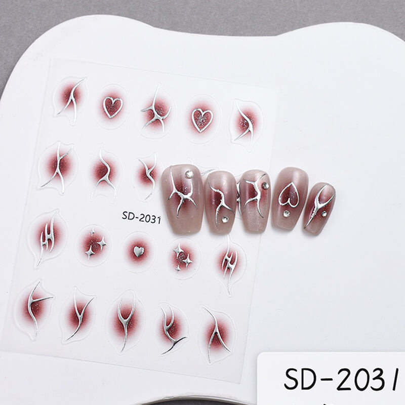 Aura Flame Nail Art Sitckers Gradient Nail Decals
