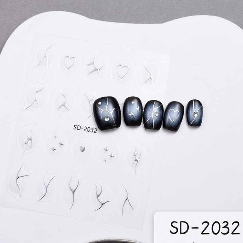 Aura Flame Nail Art Sitckers Gradient Nail Decals