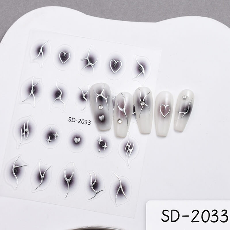 Aura Flame Nail Art Sitckers Gradient Nail Decals
