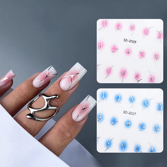 Aura Flame Nail Art Sitckers Gradient Nail Decals
