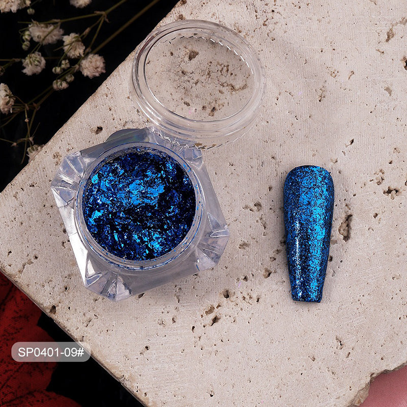 Glitter Nail Foil Flakes Sparkly Aluminum Nail Foil Sequins Nail Art Decoration