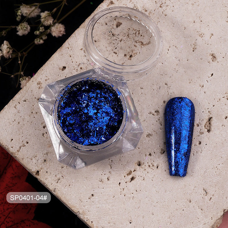 Glitter Nail Foil Flakes Sparkly Aluminum Nail Foil Sequins Nail Art Decoration