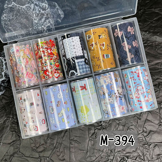 New Bow Flower Bear Nail Foil Transfer Paper – Cute Floral Nail Art Sticker Rolls