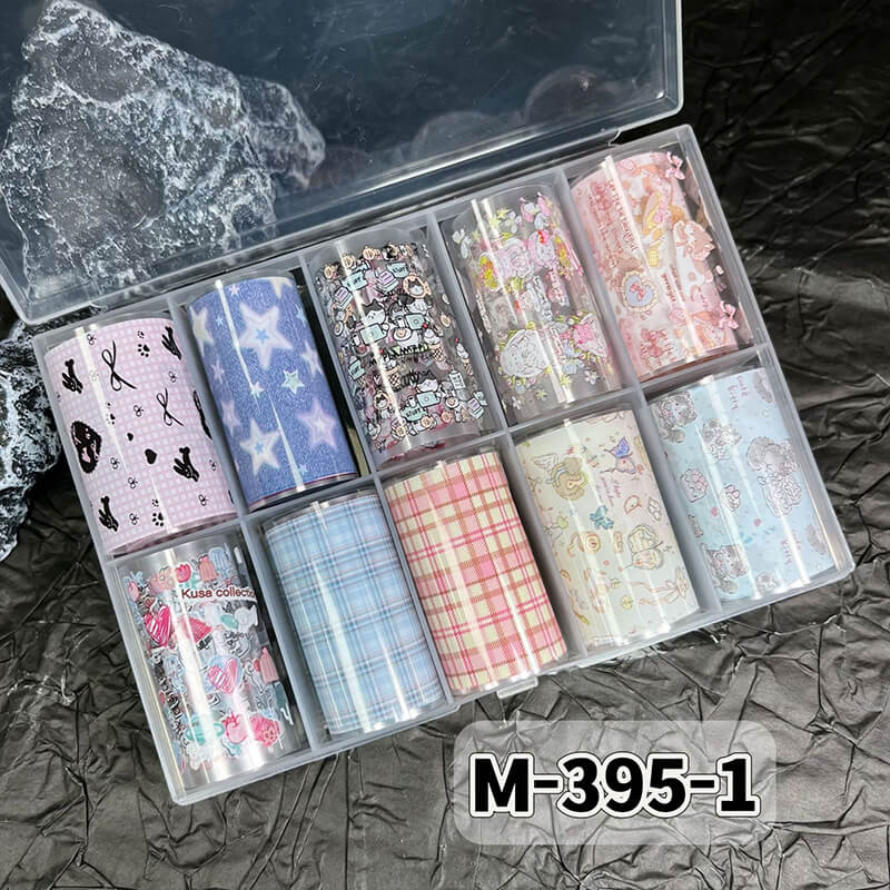 New Bow Flower Bear Nail Foil Transfer Paper – Cute Floral Nail Art Sticker Rolls