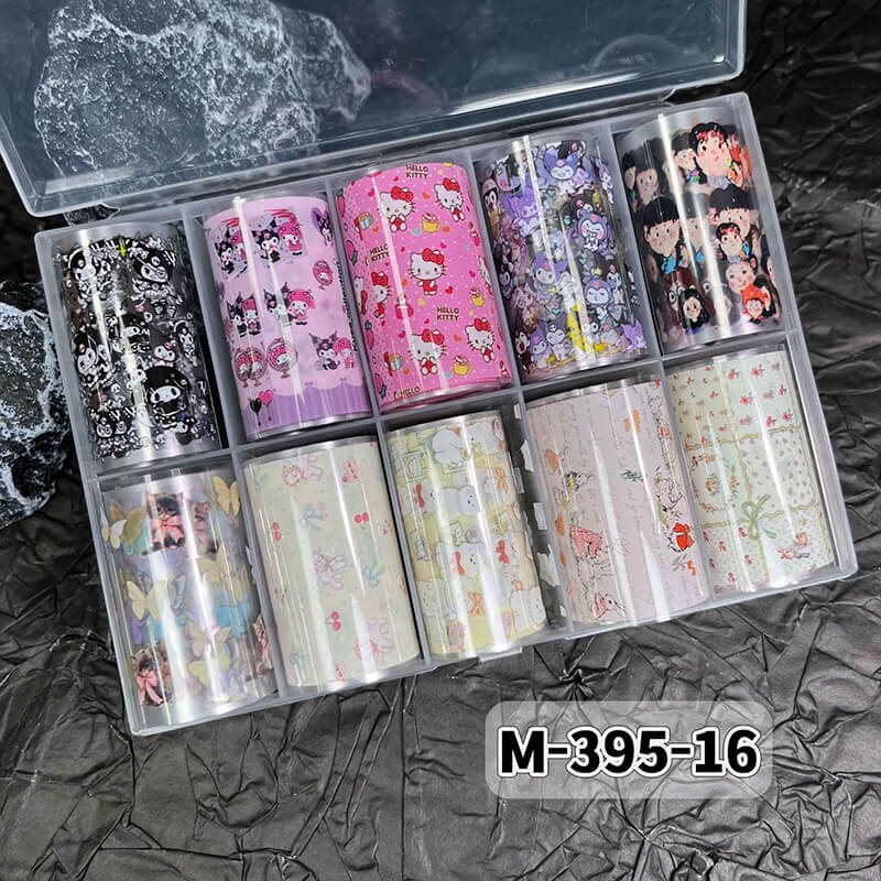 New Bow Flower Bear Nail Foil Transfer Paper – Cute Floral Nail Art Sticker Rolls