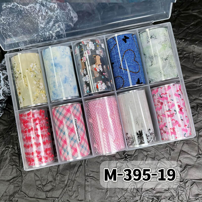 New Bow Flower Bear Nail Foil Transfer Paper – Cute Floral Nail Art Sticker Rolls