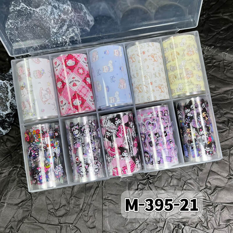 New Bow Flower Bear Nail Foil Transfer Paper – Cute Floral Nail Art Sticker Rolls