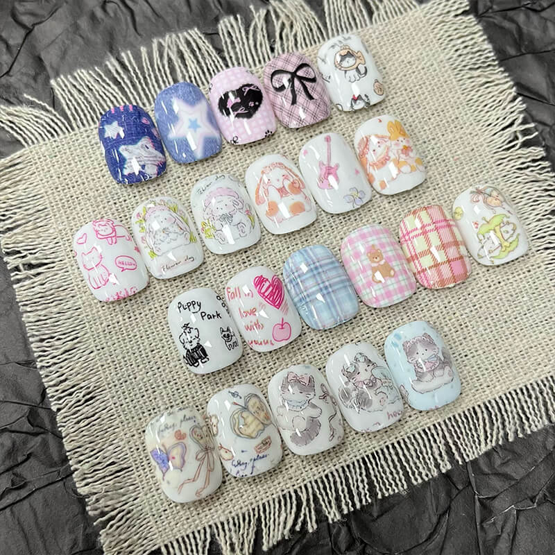 New Bow Flower Bear Nail Foil Transfer Paper – Cute Floral Nail Art Sticker Rolls