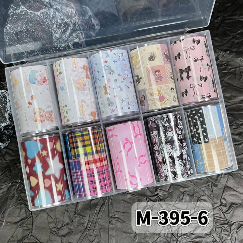 New Bow Flower Bear Nail Foil Transfer Paper – Cute Floral Nail Art Sticker Rolls