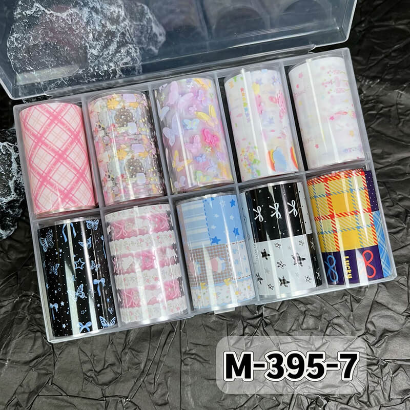 New Bow Flower Bear Nail Foil Transfer Paper – Cute Floral Nail Art Sticker Rolls