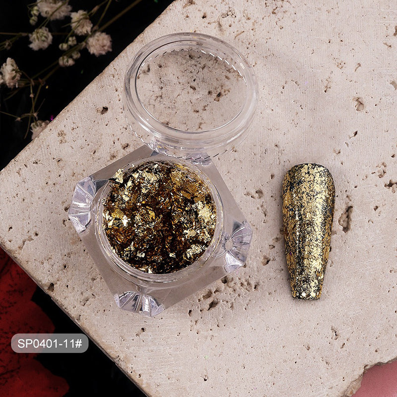 Glitter Nail Foil Flakes Sparkly Aluminum Nail Foil Sequins Nail Art Decoration