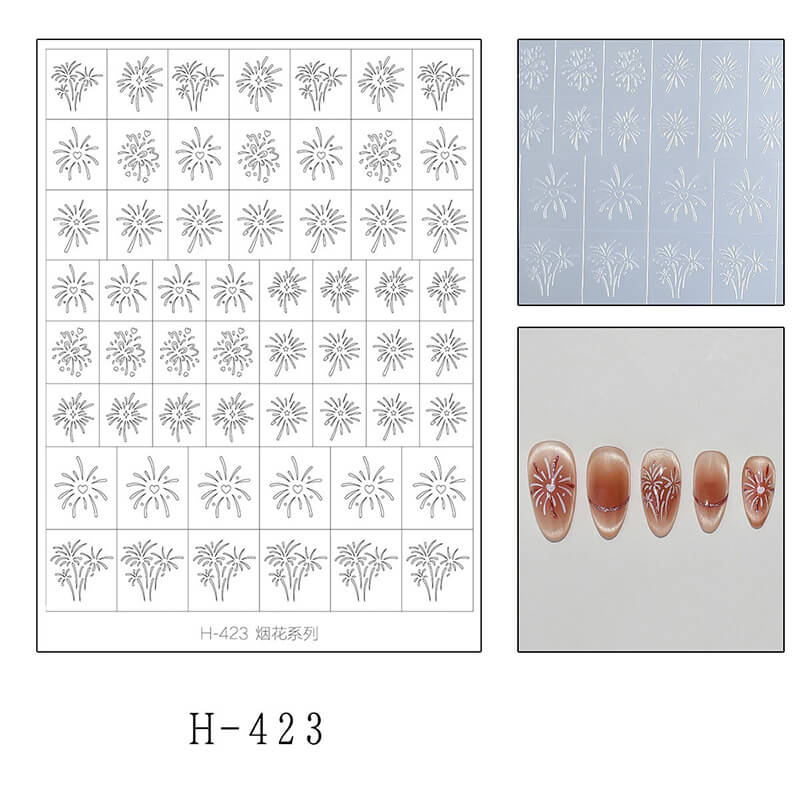 Upgraded Ultra-Thin Transparent Christmas Nail Stickers – Snowflake, Magnet & Hollow Pattern Designs